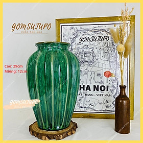 Mua Lọ Hoa Men Hỏa Biến Xanh Rêu 1 - GOMSUTUPO - Bình Hoa Trang Trí Bát Tràng Decor