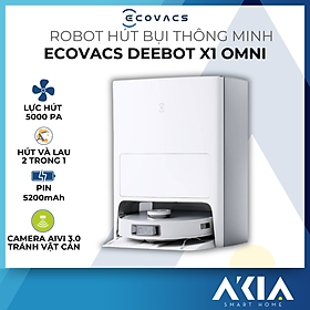 Mua Robot hút bụi lau nhà thông minh Ecovacs Deebot X1 Omni - Tự động xả rác  Tự động giặt khăn lau  Tích hợp camera ghi hình - HÀNG CHÍNH HÃNG