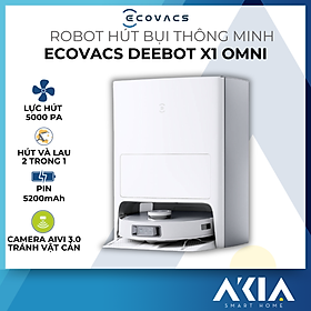 Robot hút bụi lau nhà thông minh Ecovacs Deebot X1 Omni - Tự động xả rác, Tự động giặt khăn lau, Tích hợp camera ghi hình - HÀNG CHÍNH HÃNG