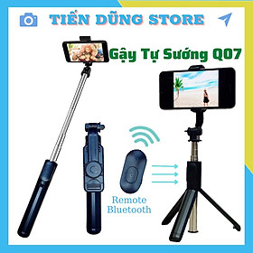 Mua Gậy Chụp Ảnh Tự Sướng 3 Chân Bluetooth Đa Năng Q07 chụp hình selfie kèm nút bluetooth