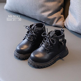 Boots cổ cao cho bé trai 1 đến 5 tuổi khỏe khoắn và năng động 3 màu đen nâu trắng thời trang GC63