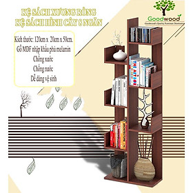 Mua KỆ SÁCH XƯƠNG RỒNG - KỆ SÁCH HÌNH CÂY 8 NGĂN HIỆN ĐẠI CHẤT LIỆU GỖ