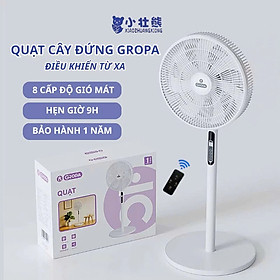Mua Quạt Cây Đứng GROPA 16 Inch Điều Khiển Từ Xa 8 Cấp Độ Gió Hẹn Giờ 8 Tiếng Siêu Êm Tiết Kiệm Điện 40W - HÀNG CHÍNH HÃNG MINIIN