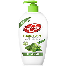 Nước Rửa Tay Diệt Khuẩn Cân Bằng pH Lifebuoy Matcha Và Nha Đam (500g)