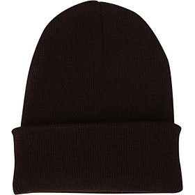 Men Women Simple Solid Color Beanie Knit Cap Hip-Hop Winter Warm Unisex Wool Hat