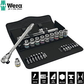 Bộ tuýp tròng cóc 1/2" 8100 SC 8 Zyklop Metal Ratchet Set with switch lever Wera 05004078001 gồm 28 chi tiết