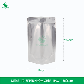 Mua MTZ4B - 18x26cm - Combo 50 Túi Zipper Bạc đáy đứng  một mặt trong