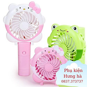 Quạt Tích Điện Mini Cầm Tay Hoạt Hình Không đèn