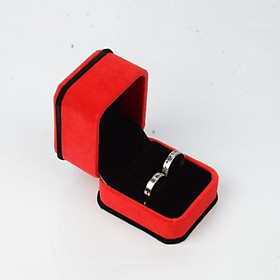 Mua Hộp nhung đỏ viền đen cá tính đựng nhẫn đơn nhẫn đôi siêu đẹp siêu rẻ KT 6x5 5x5cm