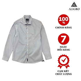 Áo sơ mi nam dài tay ALIGRO cổ bẻ dáng ôm body 100% chất cotton màu ghi ALGS170