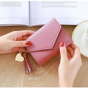 BÓP VÍ NỮ CẦM TAY YOUNG GIRL KHÓA BẤM KẾT HỢP TUA PHỤ KIỆN XINH XẮN BTVD29