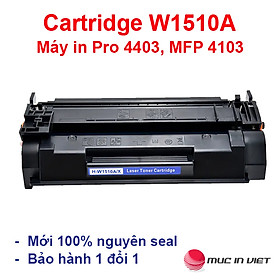 Hộp mực W1510A (không chip) (hàng nhập khẩu) dùng cho máy in HP LaserJet Pro 4003dn,  4003dw, 4003n,  MFP 4103dw, 4103fdn, 4103fdw - Cartridge W1510A mới 100% Fullbox