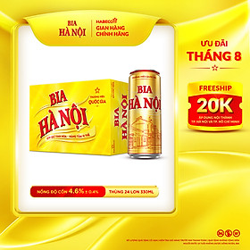 Bia Hà Nội - Thùng 24 lon 330ml - Phiên bản lon cao