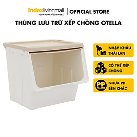 Mua Thùng Lưu Trữ 48L có nắp gập Thùng đa năng OTELLA Màu Be Index Living Mall nhập khẩu Thái Lan
