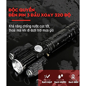 Mua ĐÈN PIN 3 ĐẦU XOAY 320 ĐỘ CHỐNG TRỘM SUPPER LIGHT