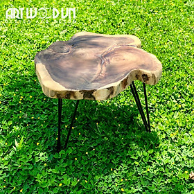 Mua BÀN TRÀ  BÀN CÀ PHÊ GỖ TRÀM NGUYÊN TẤM  CHÂN SẮT CAO 40CM
