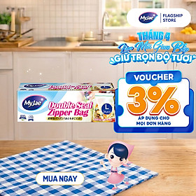(Chọn Size) Túi Zip PE Trong Suốt 2 Đường Kéo MyJae, Túi Bọc Đồ Ăn, Rau Củ Bảo Quản Trong Tủ Lạnh
