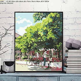 Mua Tranh Sơn Dầu Số Hóa Phong Cảnh Nhiều Kích Thước BEE HAPPY Tranh Tự Tô Màu Mã Tranh C008