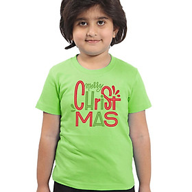 Áo Thun Cho Bé Gái In Chữ Merry Chsirtmas - Áo Hạnh Phúc