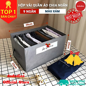 Hộp vải chia 11 ngăn độc quyền dododios có tag gắn tên hộp lõi dày 2mm rất cứng cáp đựng quần jeal áo thun áo len