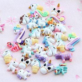 Túi 100 charm unicorn kỳ lân một sừng cho các bạn trang trí vỏ điện thoại, kẹp tóc, thiệp mời, DIY
