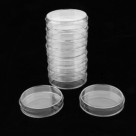 10 Pcs Food-grade Polystyrene Plastic Vented Petri Dish with Lid 70mm