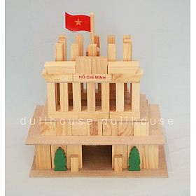 Đồ chơi gỗ cao cấp Bộ xếp hình xây dựng Lăng Bác giúp bé nhận biết hình khối phát triển tư duy logic suy luận hình ảnh, tăng khả năng khám phá thế giới xung quanh - Sản xuất tại Việt Nam
