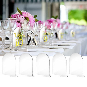 5Pcs Arch Acrylic Table Sign Table Numbers with Holder for Wedding Banquet