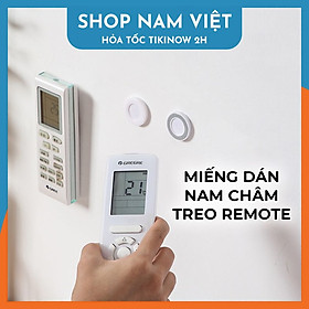 Miếng Dán Nam Châm Tròn Treo Remote Dán Tường - Màu Xám