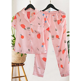 Bộ đồ Pijama mặc nhà dáng dài chất liệu lụa Pháp cao cấp H234