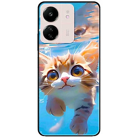 Ốp lưng cho Xiaomi Redmi 9T - Redmi 13 4G - 13C - Redmi Note 13 4G - 13 Pro 4G - 13 Pro 5G - Mèo Bơi - Hàng Chính Hãng