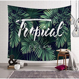Mua Tranh vải treo tường họa tiết tropical trang trí phòng khách phòng ngủ có tặng kèm móc treo và đèn nháy