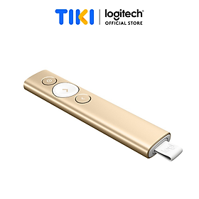 Bút trình chiếu từ xa Logitech Spotlight - không dây đến 30m, kết nối Bluetooth và USB, phóng to để nhấn mạnh, điều khiển con trỏ bật video - Màu vàng - Hàng chính hãng