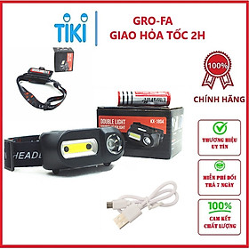Đèn Pin Đội Đầu Dây Vải Co Giãn Tích Hợp Pin Nhiều Chế Độ Sáng Kèm Sẵn Pin Và Sạc - Hàng chính hãng