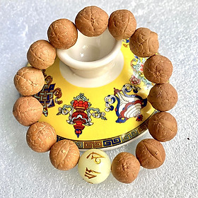 VÒNG TAY BỒ ĐỀ MẮT PHẬT ( PHẬT NHÃN )TỰ NHIÊN NEPAL 14ly VÀ ĐÁ DẠ QUANG LỤC TỰ OM MANI