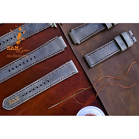 DÂY ĐỒNG HỒ DA BÒ  XÁM QUÂN PHỤC ĐỨC - RAM 1939 CHÍNH HÃNG