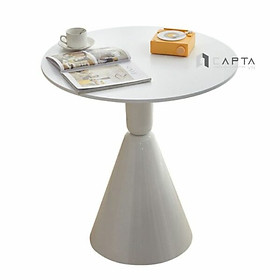 Mua Bàn tiếp khách gỗ MDF TE KORIN-08W Nội thất Capta Bàn cafe mặt gỗ tròn 800 mm chân sắt sơn tĩnh điện màu trắng đen hcm
