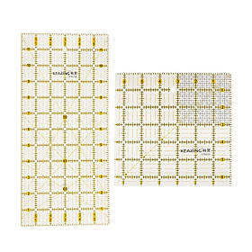 2 Pieces Square Rectangle Clear Plastic Quilt Quilting Ruler Patchwork Sewing Ruler for Crafts