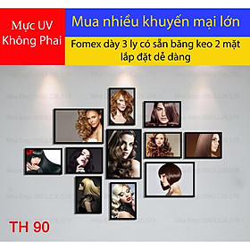 Bộ tranh FOMEX dán tường 11 tấm tiệm cắt tóc nữ. Mã TH90
