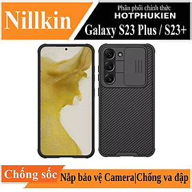 Ốp lưng chống sốc bảo vệ camera cho Samsung Galaxy S23 / S23 Plus hiệu Nillkin Camshield Pro chống sốc cực tốt, chất liệu cao cấp, có khung & nắp đậy bảo vệ Camera - hàng nhập khẩu