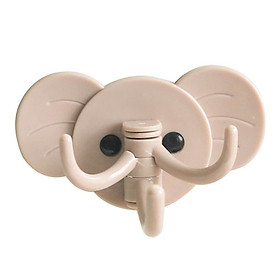 Set 2 Móc treo đồ đa năng 3 chạc dán tường hình con voi chịu lực tốt sử dụng cho phòng ngủ, phòng tắm, nhà bếp tiện lợi