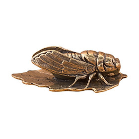 Animal Cicada Ornament Brass Animal Statue Gift Vintage Feng Shui Decor Collection Decor Copper Statue Home Crafts for Table