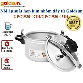 Nồi Áp Suất Cơ Đáy Từ Goldsun 5 Lít/7 Lít Hợp Kim Nhôm Cao Cấp Dùng Mọi Loại Bếp- Hàng Chính Hãng