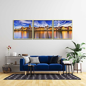 Mua Tranh canvas treo tường Decor thành phố bên sông- DC113
