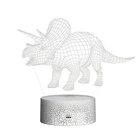 3D Dinosaur Led Night Light Illusion Lamp Color Changing Lights Bedside Table Desk Lamp with Touching & Remote Control