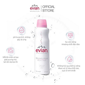 Combo 2 xịt khoáng cấp ẩm và làm dịu da Evian 150ml x 2