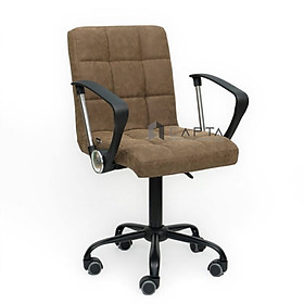 Ghế văn phòng nhỏ gọn nệm giả da lộn màu nâu Ghế xoay làm việc tại nhà CE1010-P Morden Working Chair