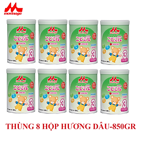 Thùng 8 lon Sữa Morinaga số 3 kodomil Hương vani 850gr (hàng tách đai khuyến mãi)