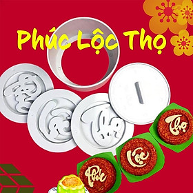 Khuôn xôi phúc lộc thọ 5 chi tiết size 12x7cm chất liệu nhựa thực phẩm cao cấp, khuôn xôi chịu nhiệt an toàn thực phẩm