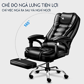 Mua Ghế Văn Phòng Có Massage Lưng  Kèm Để Chân Đa Năng - Ghế Làm Việc Chân Xoay Kèm Matxa Lưng Cao Cấp